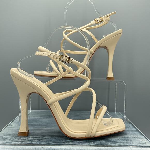 NEW Schutz Women’s Leather Slingback Sandals Beige Size 10.5B - Picture 1 of 10
